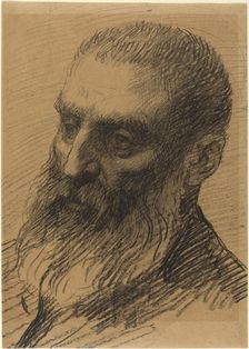 Head of a Man Facing Left. Creator: Alphonse Legros
