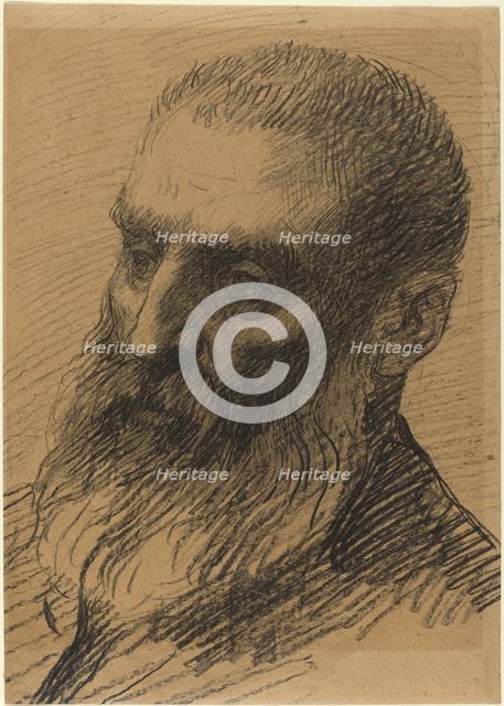 Head of a Man Facing Left. Creator: Alphonse Legros.