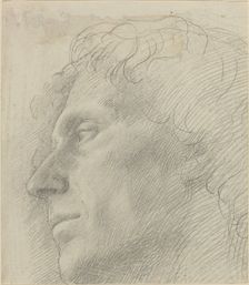Head of a Man Facing Left. Creator: Alphonse Legros