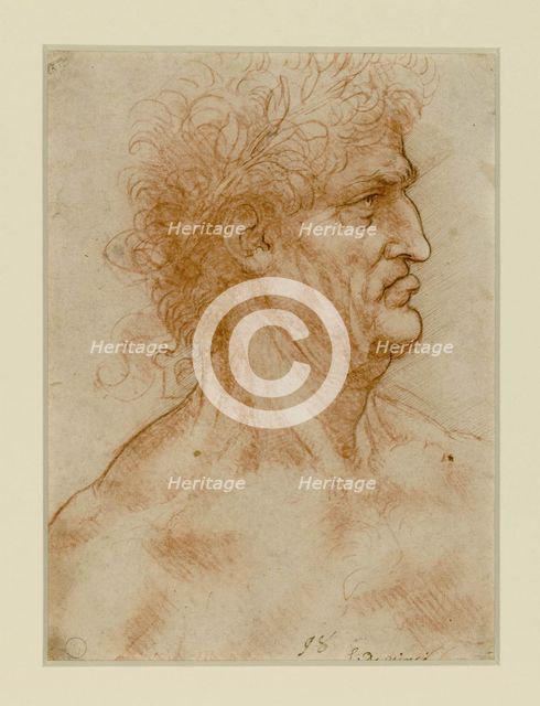 Head Of A Man In Profile Crowned With Laurel.