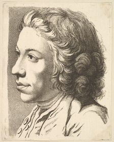 Head of a Man in Profile, from Livre de Têtes Gravées d'apres F. Boucher et Autres..., 18th century. Creator: Unknown
