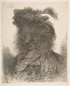 Head of a man in shadow turned slightly to the left, from the series of Large Or..., ca. 1645-1650. Creator: Giovanni Benedetto Castiglione
