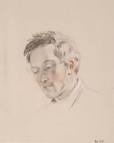 Head of a Man Looking Down - Study for The Shepherd's Grace, c1826. Creator: William Allan