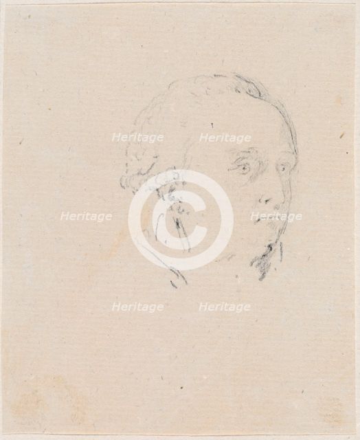 Head of a Man, probably c. 1754/1765. Creator: Hubert Robert.