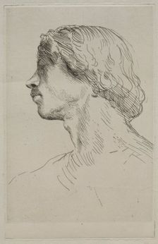 Head of a Model. Creator: Alphonse Legros (French, 1837-1911)