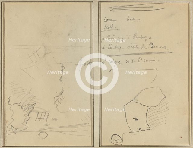 Head of a Monkey; Inventory of Bottles and Beverages [verso], 1884-1888. Creator: Paul Gauguin.
