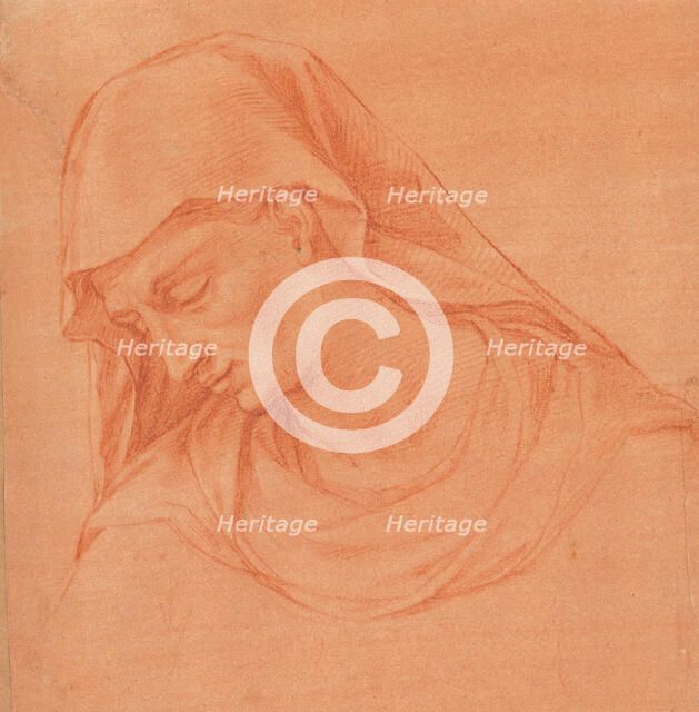 Head of a Mourning Woman in Profile to the Left, ca. 1575-80. Creator: Girolamo Macchietti.