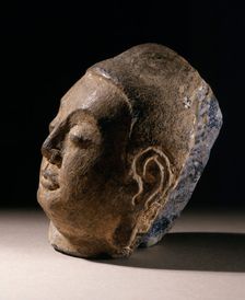 Head of a Buddha (Fotuo), between c.618 and c.700. Creator: Unknown