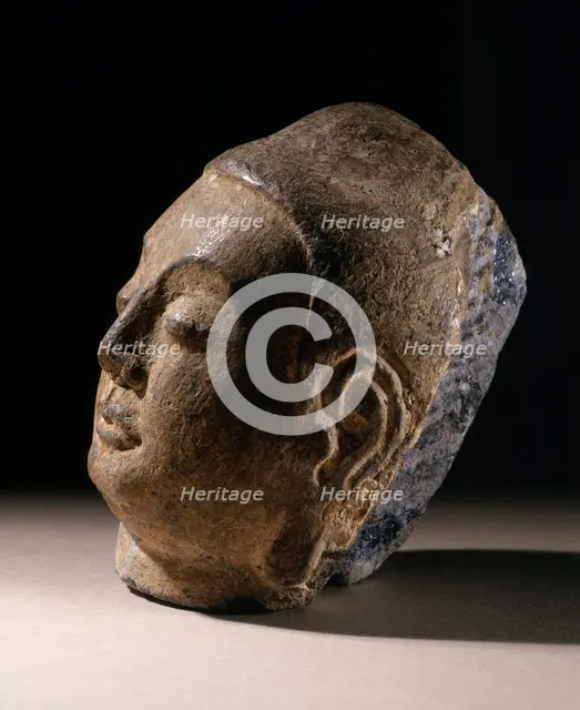 Head of a Buddha (Fotuo), between c.618 and c.700. Creator: Unknown.
