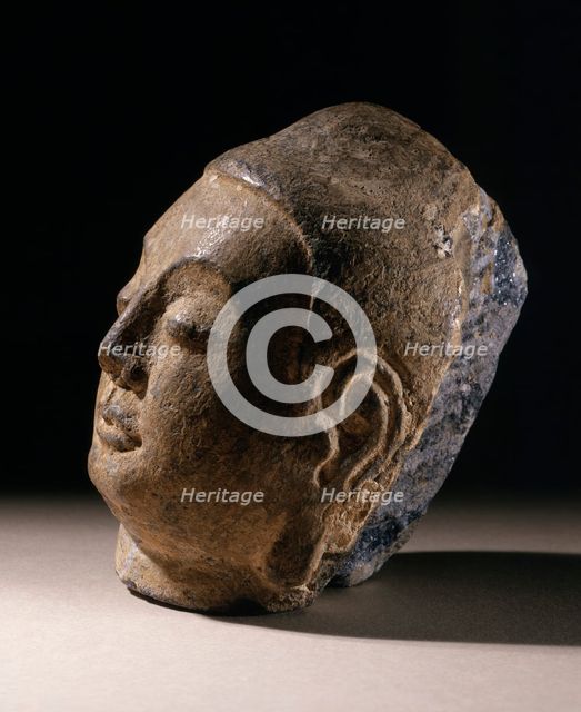 Head of a Buddha (Fotuo), between c.618 and c.700. Creator: Unknown.