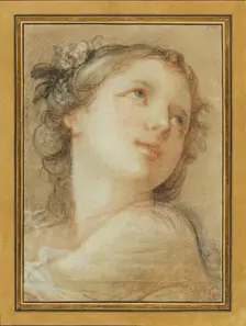 Head of a bacchante, 1741. Creator: Charles-Joseph Natoire