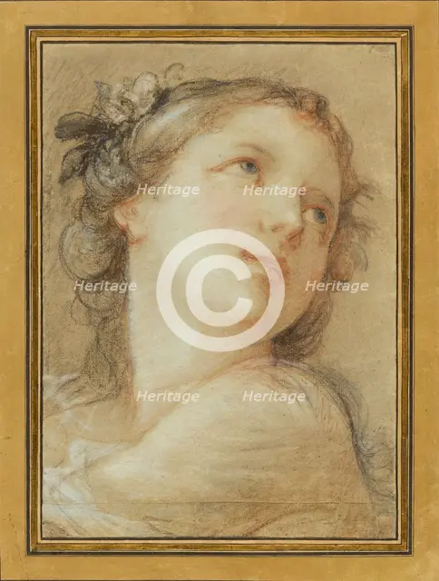 Head of a bacchante, 1741. Creator: Charles-Joseph Natoire.