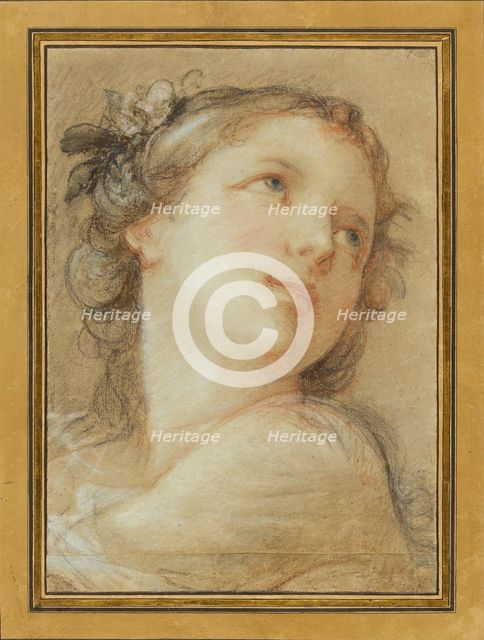 Head of a bacchante, 1741. Creator: Charles-Joseph Natoire.