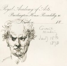 Head of a bald man, January 15th, 1878. Creator: Sir John Gilbert