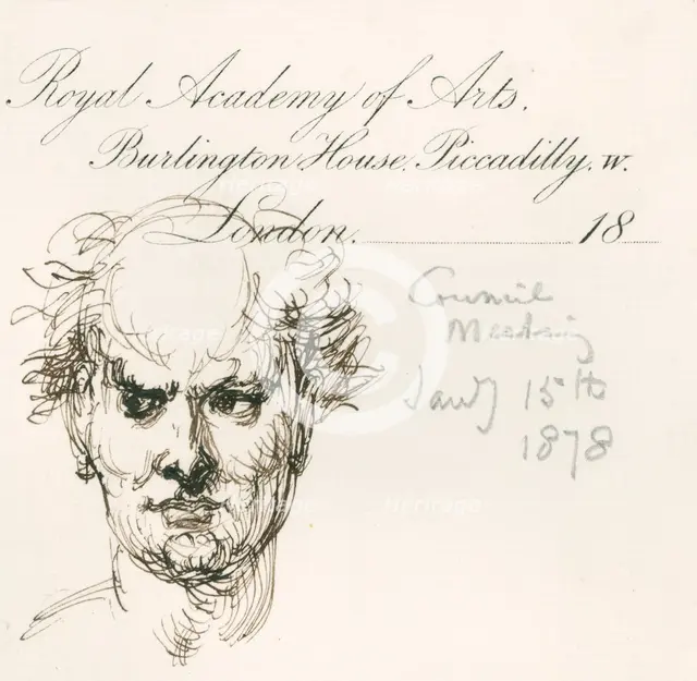 Head of a bald man, January 15th, 1878. Creator: Sir John Gilbert.