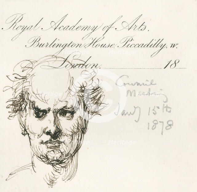 Head of a bald man, January 15th, 1878. Creator: Sir John Gilbert.