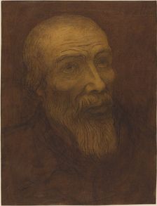 Head of a Bald Man with a Beard, 1906. Creator: Alphonse Legros