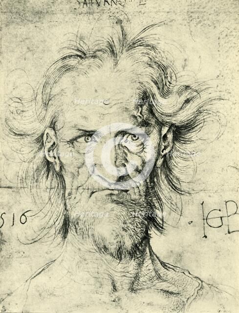 Head of a Bearded Old Man ('Saturn'), 1516, (1943). Creator: Hans Baldung.