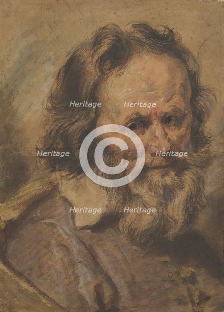 Head of a Bearded Man, 1600-1630. Creator: Giovanni Serodine.