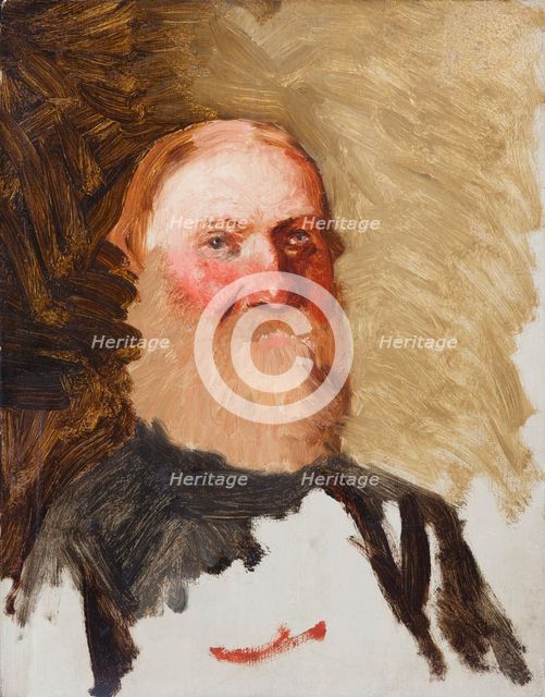Head of a Bearded Man, between 1883-1890. Creator: Henryk Siemiradzki.