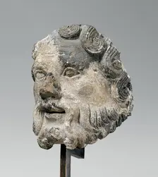 Head of a Bearded Man, French, ca. 1160-70. Creator: Unknown