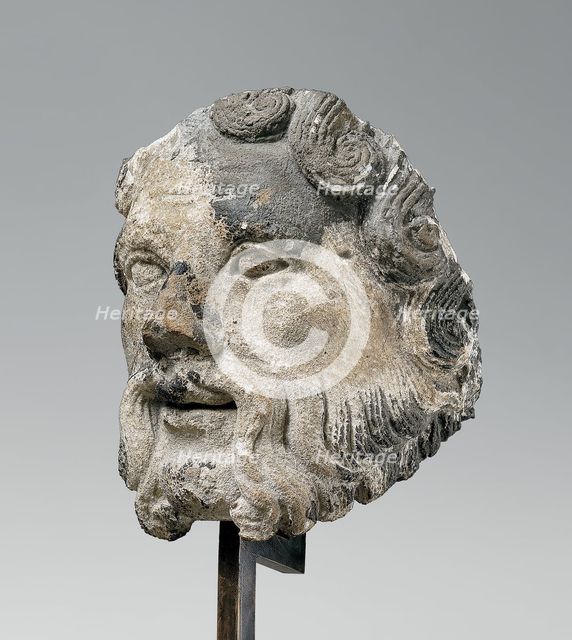 Head of a Bearded Man, French, ca. 1160-70. Creator: Unknown.