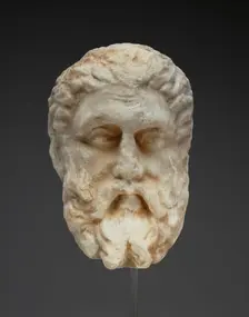 Head of a Bearded Man from a Funerary Monument, about 330 BC. Creator: Unknown