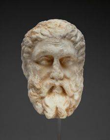 Head of a Bearded Man from a Funerary Monument, about 330 BC. Creator: Unknown
