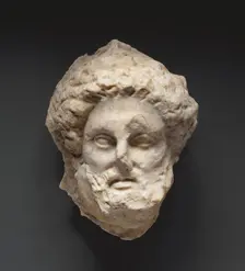 Head of a Bearded Man from a Grave Naiskos, about 340 BC. Creator: Unknown