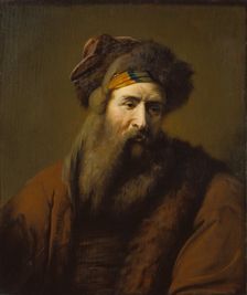 Head of a Bearded Man in Oriental Costume, c1660-1670. Creator: Ary de Vois