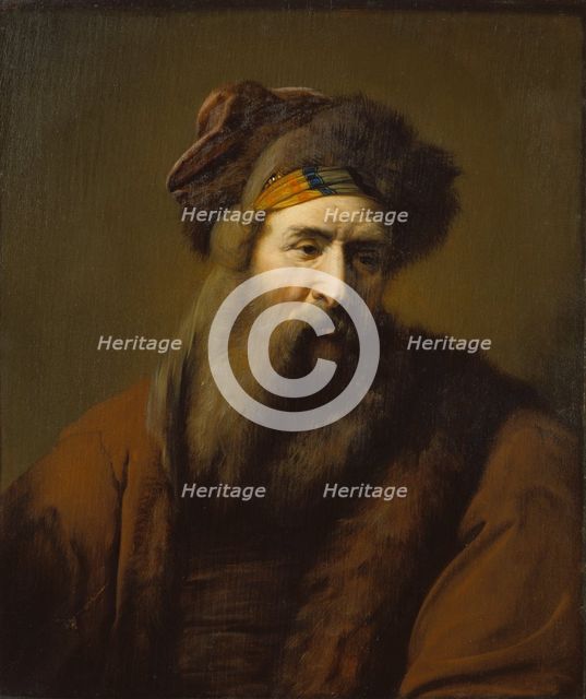 Head of a Bearded Man in Oriental Costume, c1660-1670. Creator: Ary de Vois.