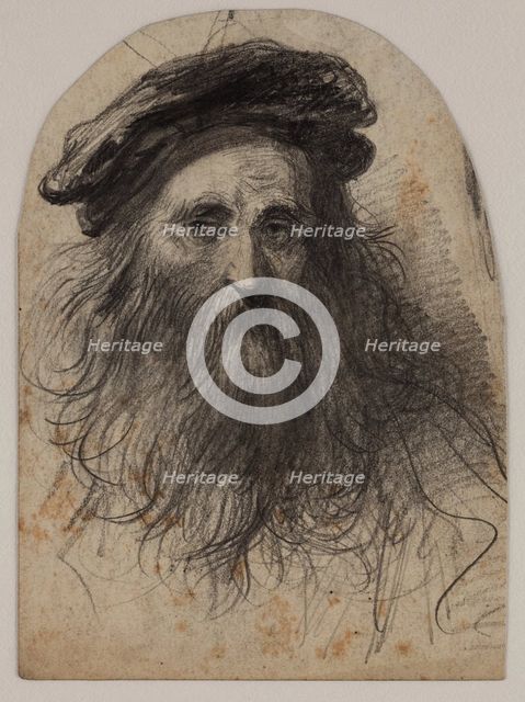 Head of a Bearded Man, late 19th century. Creator: Felix Octavius Carr Darley.