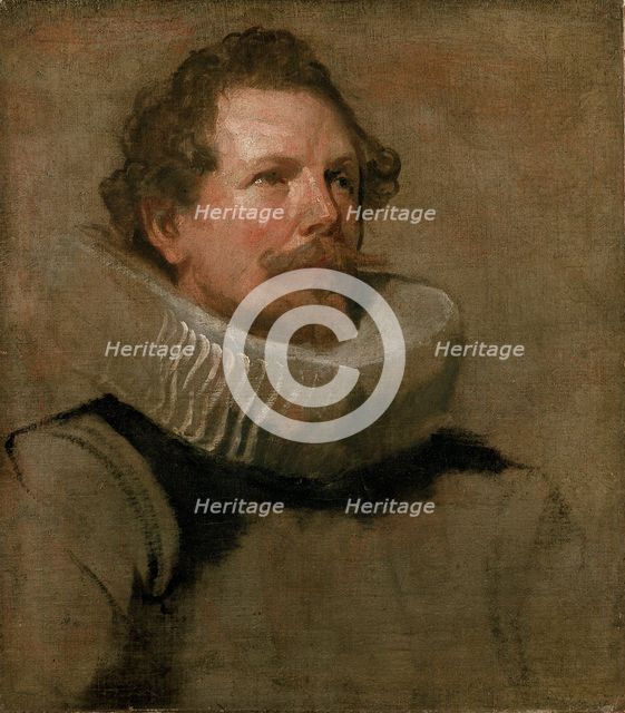 Head of a bearded Man wearing a Wheel Ruff, 17th century. Artist: Anthony van Dyck.