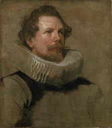 Head of a bearded Man wearing a Wheel Ruff, 17th century. Artist: Anthony van Dyck