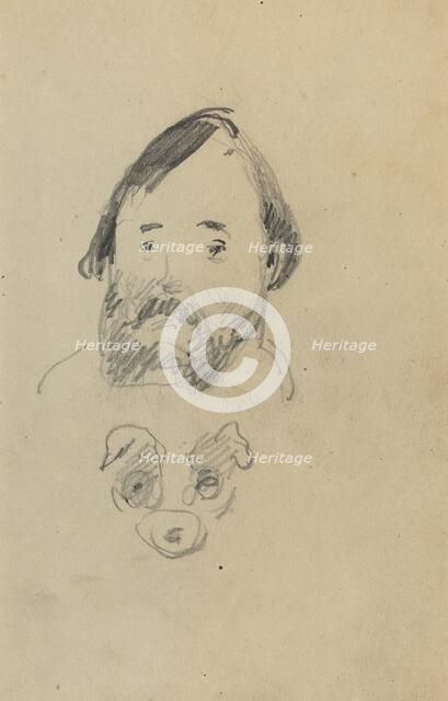 Head of a Bearded Man with a Head of a Dog [recto], 1884-1888. Creator: Paul Gauguin.
