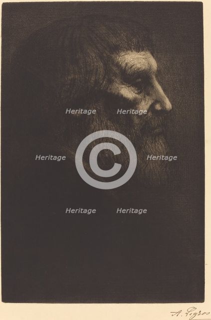 Head of a Beggar (Tete de mendiant). Creator: Alphonse Legros.