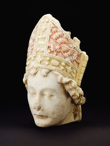 Head of a Bishop, c. 1500. Creator: Unknown