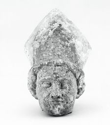 Head of a Bishop Saint, 1300/1500. Creator: Unknown
