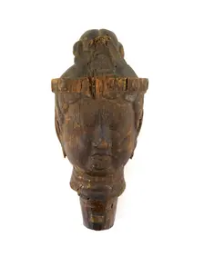 Head of a bodhisattva, Heian period, 12th century. Creator: Unknown