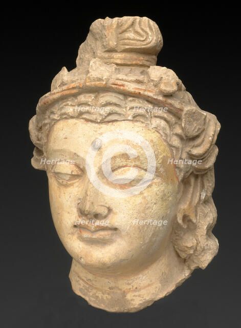 Head of a Bodhisattva, Kushan period, About 3rd/5th century. Creator: Unknown.