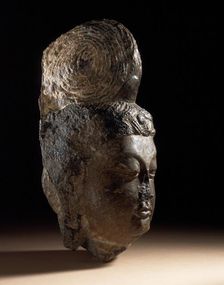 Head of a Bodhisattva (Pusa), between c.700 and c.800. Creator: Unknown