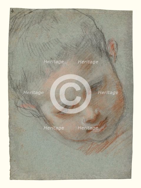 Head of a Boy (recto); Figure Studies (verso), about 1586-1589. Creator: Federico Barocci.
