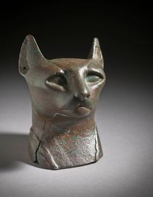Head of a Cat, 712-332 B.C.. Creator: Unknown