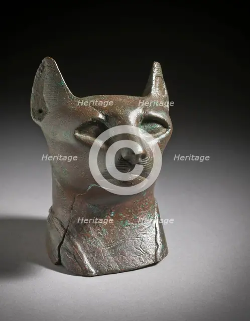 Head of a Cat, 712-332 B.C.. Creator: Unknown.