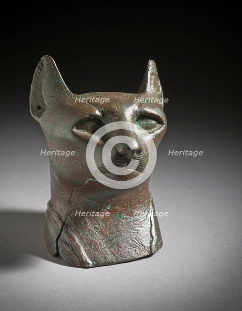 Head of a Cat, 712-332 B.C.. Creator: Unknown.