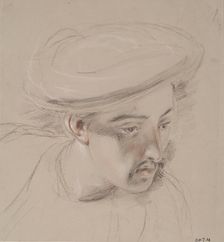 Head of a Cavass - Study for Slave Market, Constantinople, 1830. Creator: William Allan