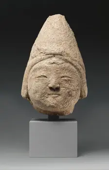 Head of a Central Asian Figure in a Pointed Cap, Iran, 12th-early 13th century. Creator: Unknown