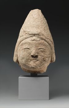 Head of a Central Asian Figure in a Pointed Cap, Iran, 12th-early 13th century. Creator: Unknown