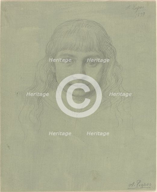 Head of a Child, 1893. Creator: Alphonse Legros.