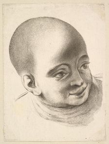 Head of a Child, from Livre de Têtes Gravées d'apres F. Boucher et Autres (Book of..., 18th century. Creator: Unknown